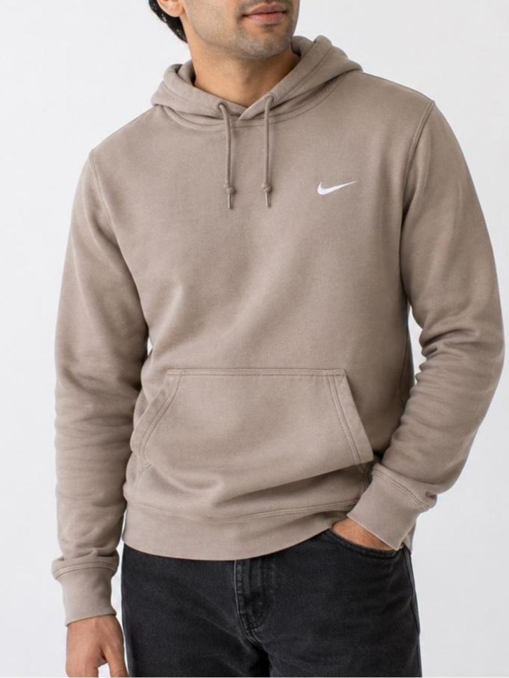 Nike Sportswear Club Fleece Khaki Beige Pullover Hoodie Men’s M